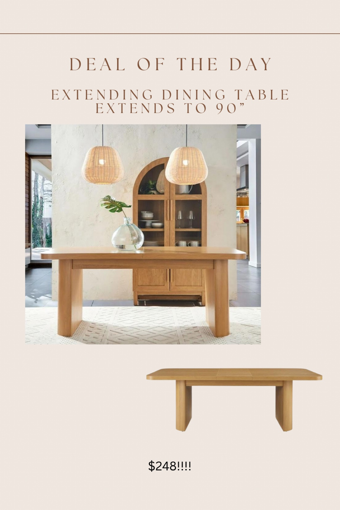 🚨🚨🚨🚨brand new Walmart item!!!! Extending dining table! 72”-90” 

Will sellout fast! I own several pieces from this collection & love them all! 

#LTKhome #LTKsalealert