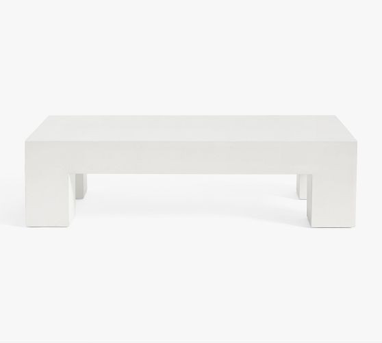 Pomona Concrete Chunky Leg Rectangular Outdoor Coffee Table (50") | Pottery Barn (US)