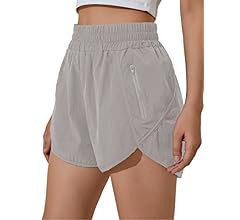 BMJL Women's Running Shorts Elastic High Waisted Shorts Pocket Sporty Workout Shorts Quick Dry At... | Amazon (US)