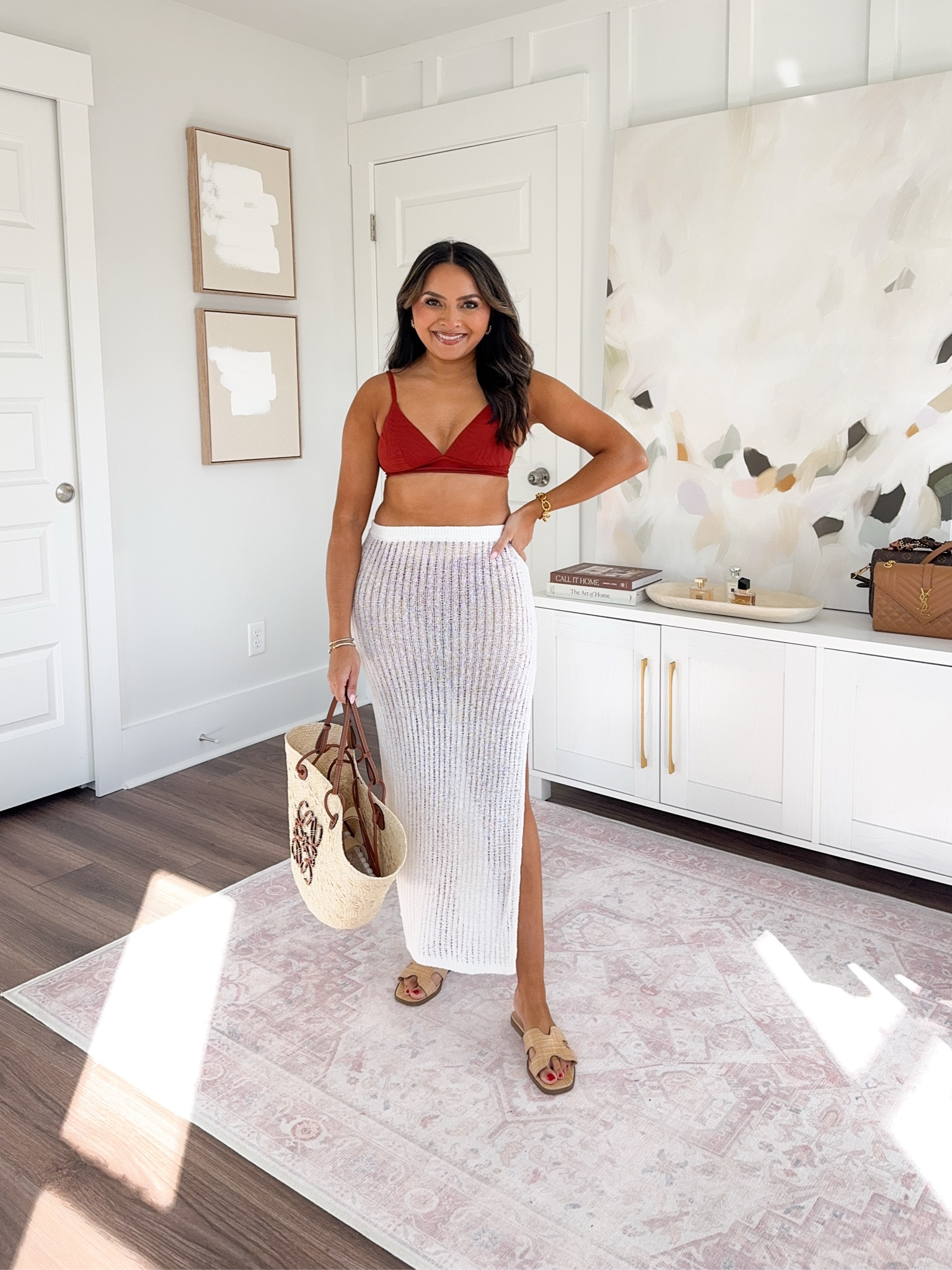 Brown burnt orange swimsuit size top xs TTS
Brown burnt orange swimsuit bottom size small TTS
White crochet cover up skirt size xs TTS
Tan sandals size 5.5 TTS


#LTKPetite #LTKFindsUnder50 #LTKSwim