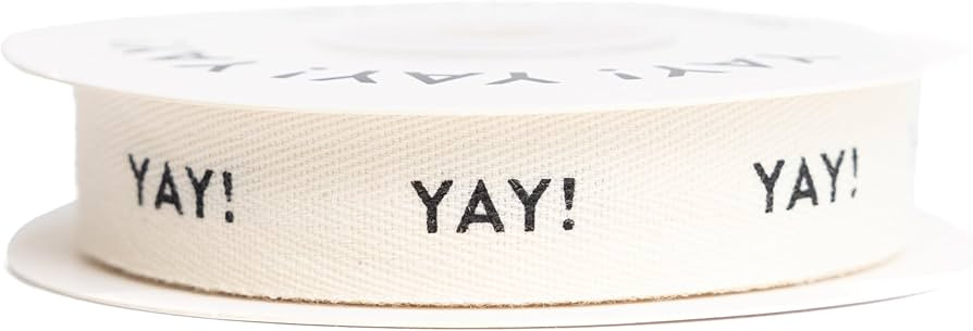 Sisterly Market Cotton Herringbone Custom Ribbon Natural 5/8-''x10 Yards (5/8'', Yay|) | Amazon (US)