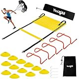 Yes4All Speed Training Equipment Set: 15ft Agility Ladder, Resistance Parachute, 5 Agility Hurdle... | Amazon (US)
