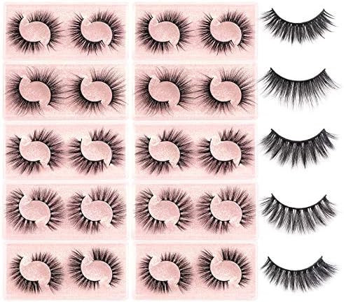 MAGEFY 20 Pairs 5D False Eyelashes 5 Styles Mixed Faux Mink Eyelashes Natural Look Handmade Wispy... | Amazon (US)