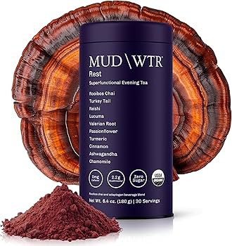 MUD\WTR Rest Evening Mushroom Blend Powder | 2,240mg Adaptogenic Mushroom Tea | Sleep Support, Wi... | Amazon (US)