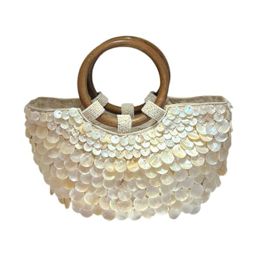 CTYGDQ Beach Purse,Beaded Bag,Shell Bag,Handmade Shell Purse for Women, Luxury Beach & Evening Handbag for Summer Vacation | Amazon (US)