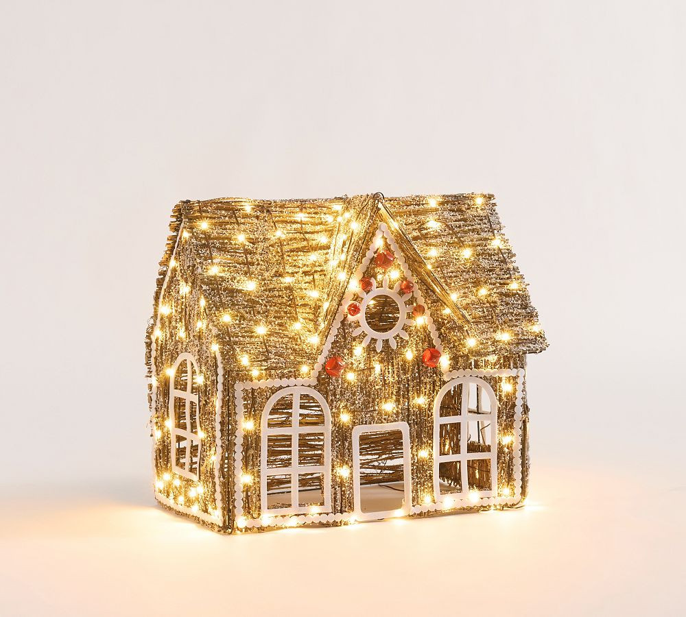 Lit Rattan Gingerbread Collection | Pottery Barn (US)