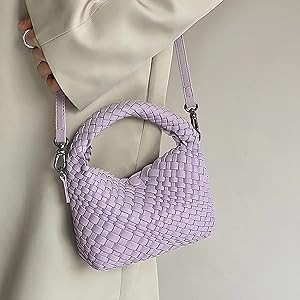 Woven Purses For Women, Small Crossbody Tote Bag Weave Handbag Girls Purses, Detachable Shoulder ... | Amazon (US)