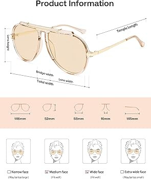 SOJOS Retro Oversized 70s 90s Aviator Sunglasses for Women Men Trendy Vintage Square Sun Glasses ... | Amazon (US)
