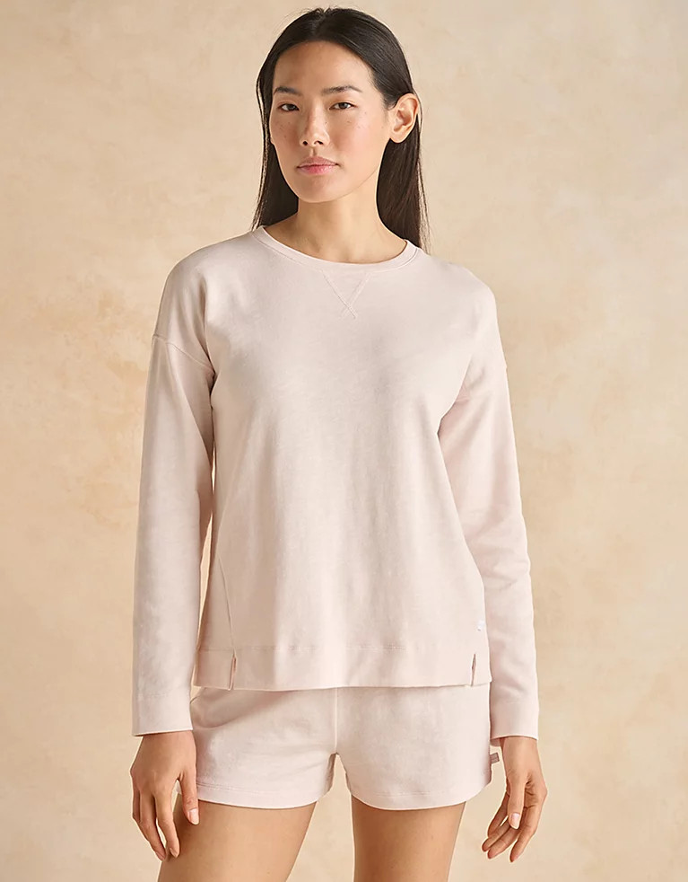 Organic-Cotton Loopback-Notch Sweatshirt | Loungewear | The  White Company | The White Company (UK)