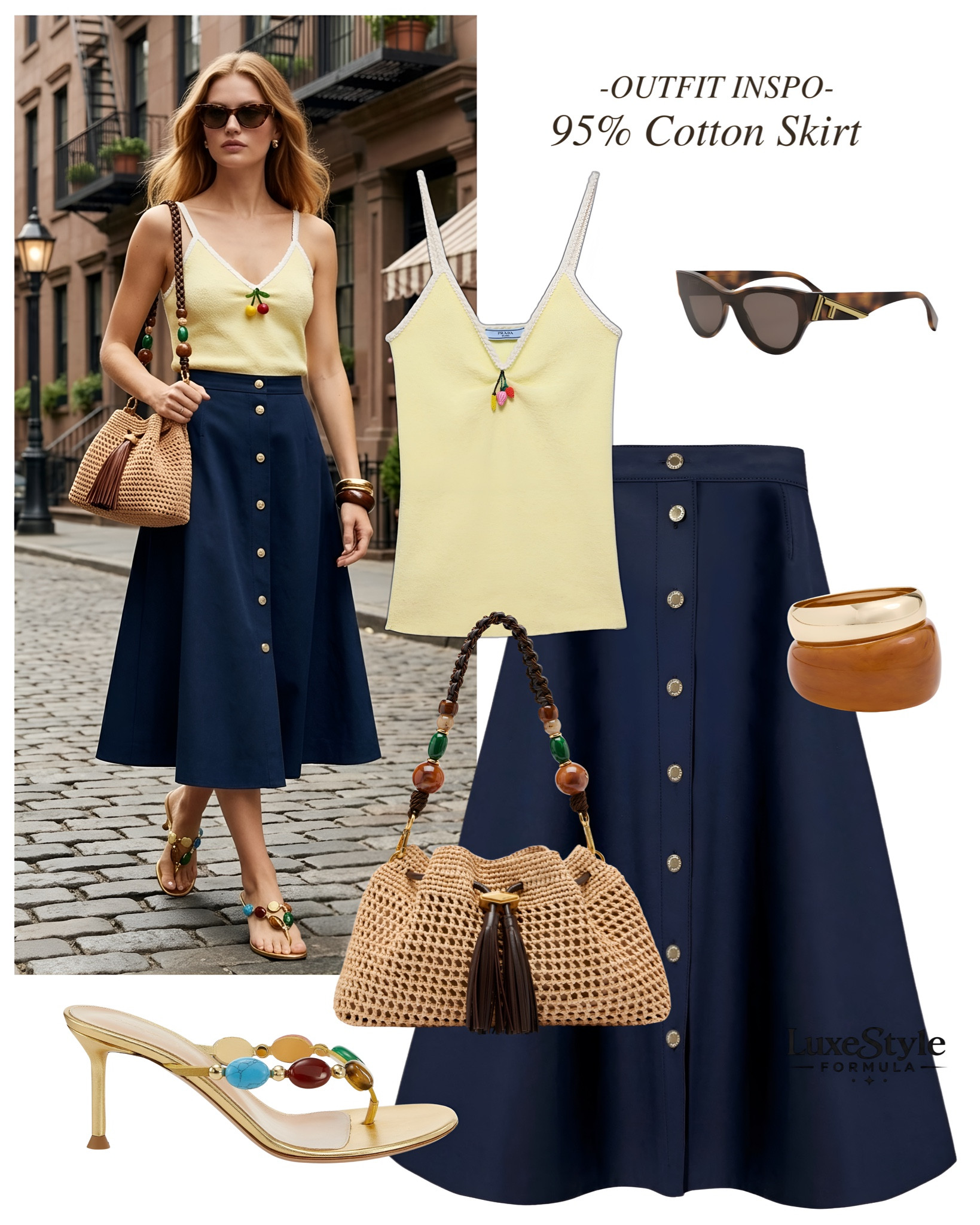 POV: You finally found the summer skirt outfit that looks effortlessly chic without trying too hard ☀️💛

Butrer yellow top, denim skirt style, cotton skirt, midi skirt outfits, viral raffia bag, summer cotton skirt, cotton midi skirt, button front skirt, yellow cami outfit, casual chic style, vacation outfit, brunch outfit, European summer style, woven straw bag, summer sandals, timeless fashion, classy casual outfit, effortless style, women’s summer fashion, capsule wardrobe, luxestyleformula

#LTKTravel #LTKootd #LTKSeasonal