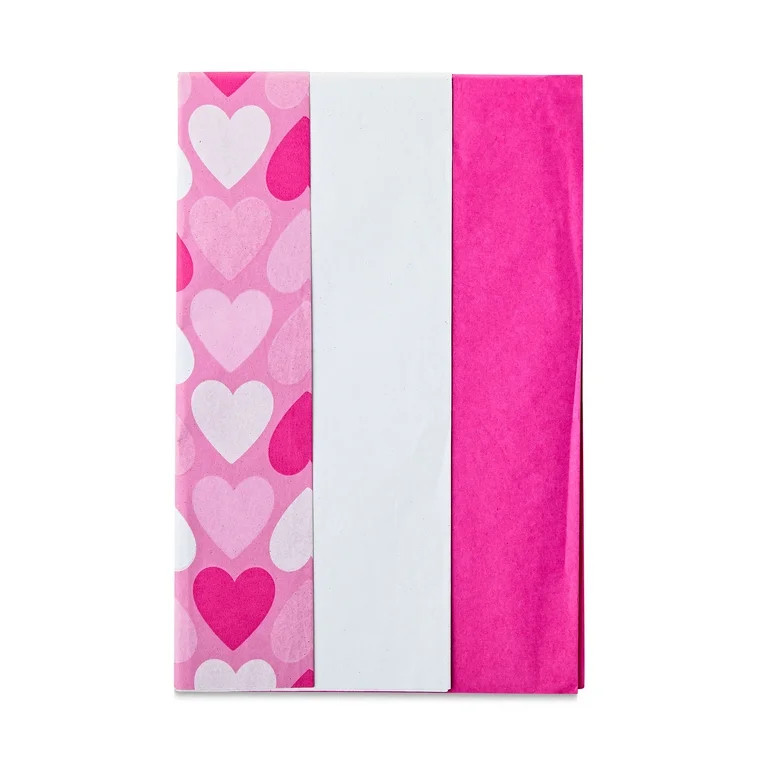 Valentine's Day Pink and White Gift Tissue Paper, 12 Count, by Way To Celebrate | Walmart (US)