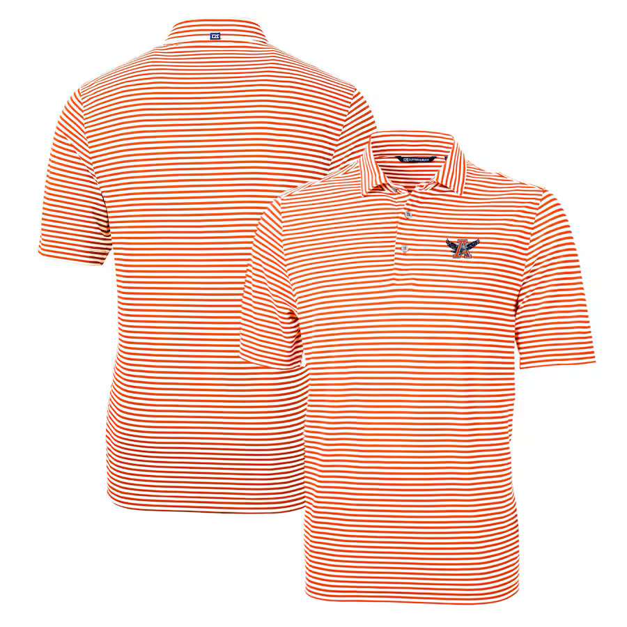 Auburn Tigers Cutter & Buck Throwback Logo Virtue Eco Pique Stripe Recycled Polo - Orange | Fanatics