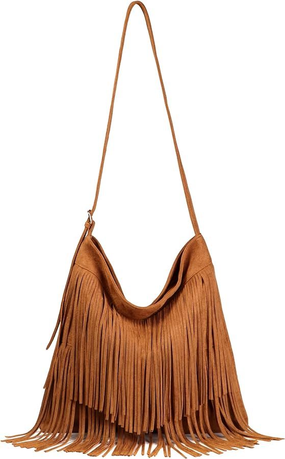 Sunwel Fashion Oversized Fringed Tote Large Tassel Hobo Shoulder Bag for Women Country Western Pu... | Amazon (US)
