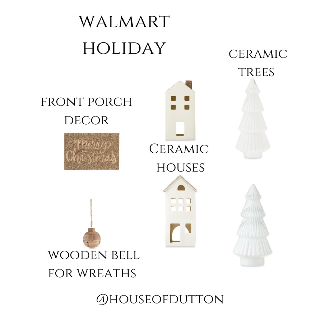 Walmart holiday finds

Crate and barrel dupes
Ceramic houses, mini trees, bells

#LTKfindsunder50 #LTKhome #LTKHoliday