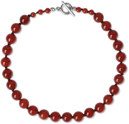 GAVU Collana da Donna Statement con Perline di Pietre Naturali Annodate a Mano, Girocollo da Donn... | Amazon (IT)