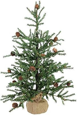 Vickerman Unlit Carmel Pine Artificial Christmas Tree Artificial Pine Cones Comes in Burlap Base,... | Amazon (US)