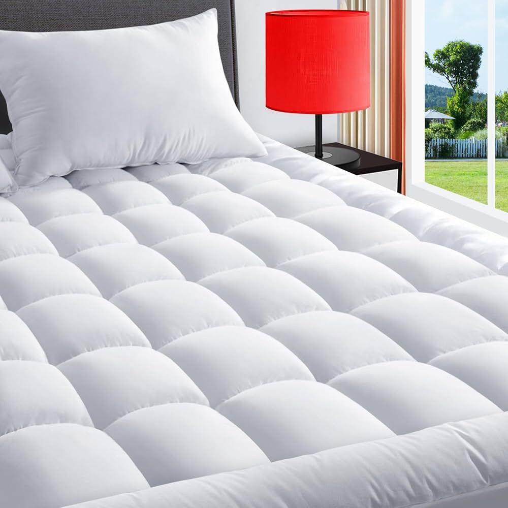 Queen Mattress Pad Quilted Fitted Mattress Cover Pillow Top Mattress Topper Breathable Mattress P... | Amazon (US)