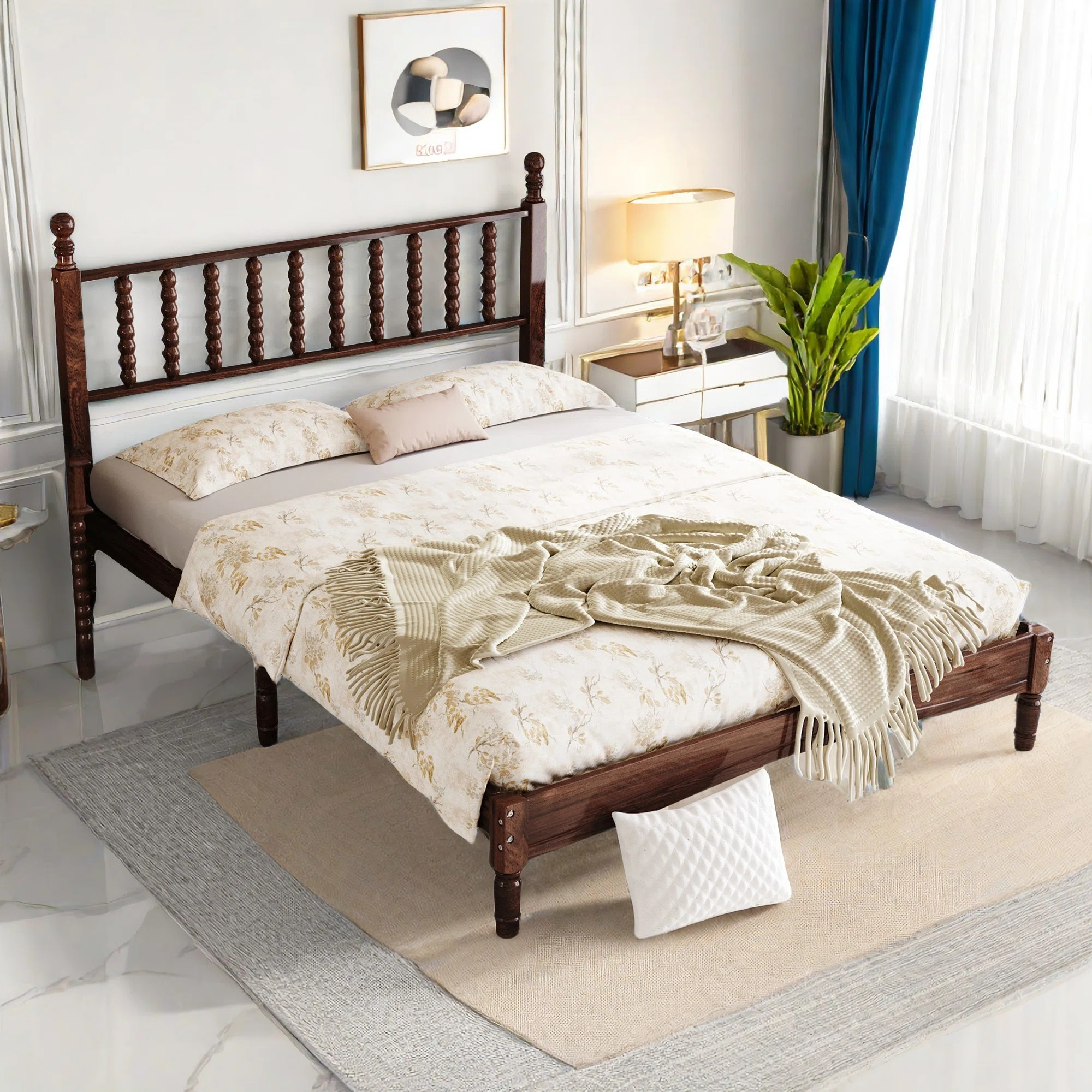 Emilianne  Bed With Gourd Shaped Headboard And Curved Footboard | Wayfair North America