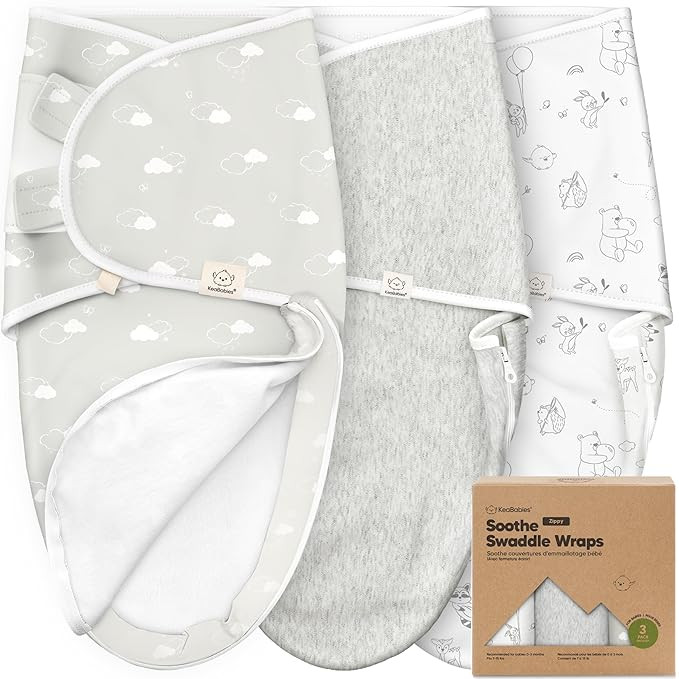 Baby Swaddle Sleep Sacks with Zipper - 3-Pack Swaddles for Newborns 0-3 Months, Infant, Baby Girl... | Amazon (US)