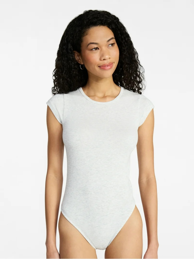 No Boundaries Seamless Short Sleeve Bodysuit, Women's XXS-XXL | Walmart (US)
