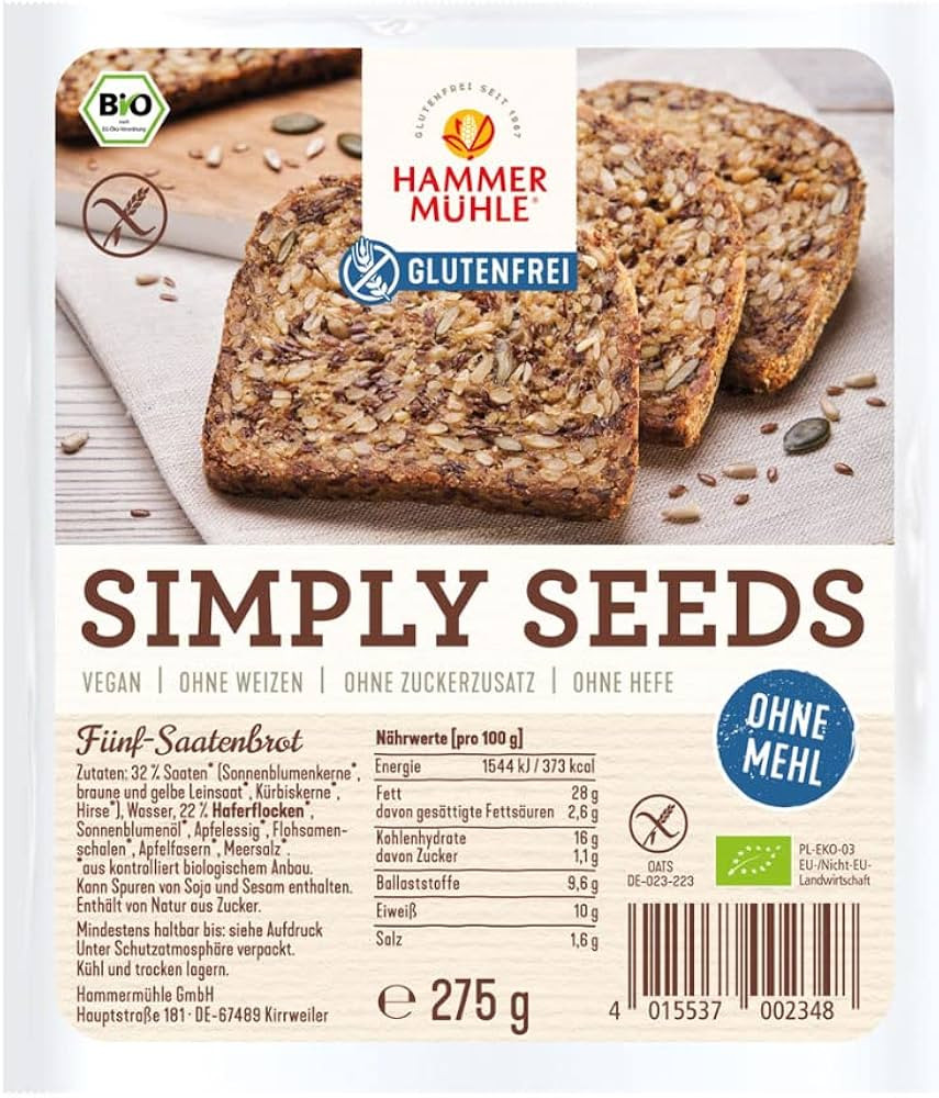 Hammermühle Simply Seeds 5-Saatenbrot bio 275g | Amazon (DE)