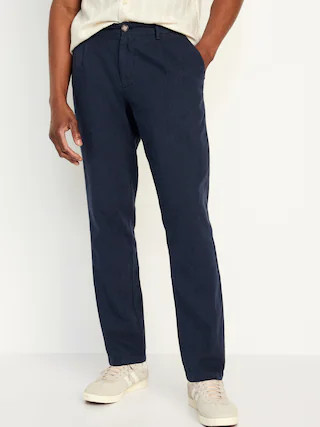 Loose Taper Linen-Blend Ankle Pants | Old Navy (US)