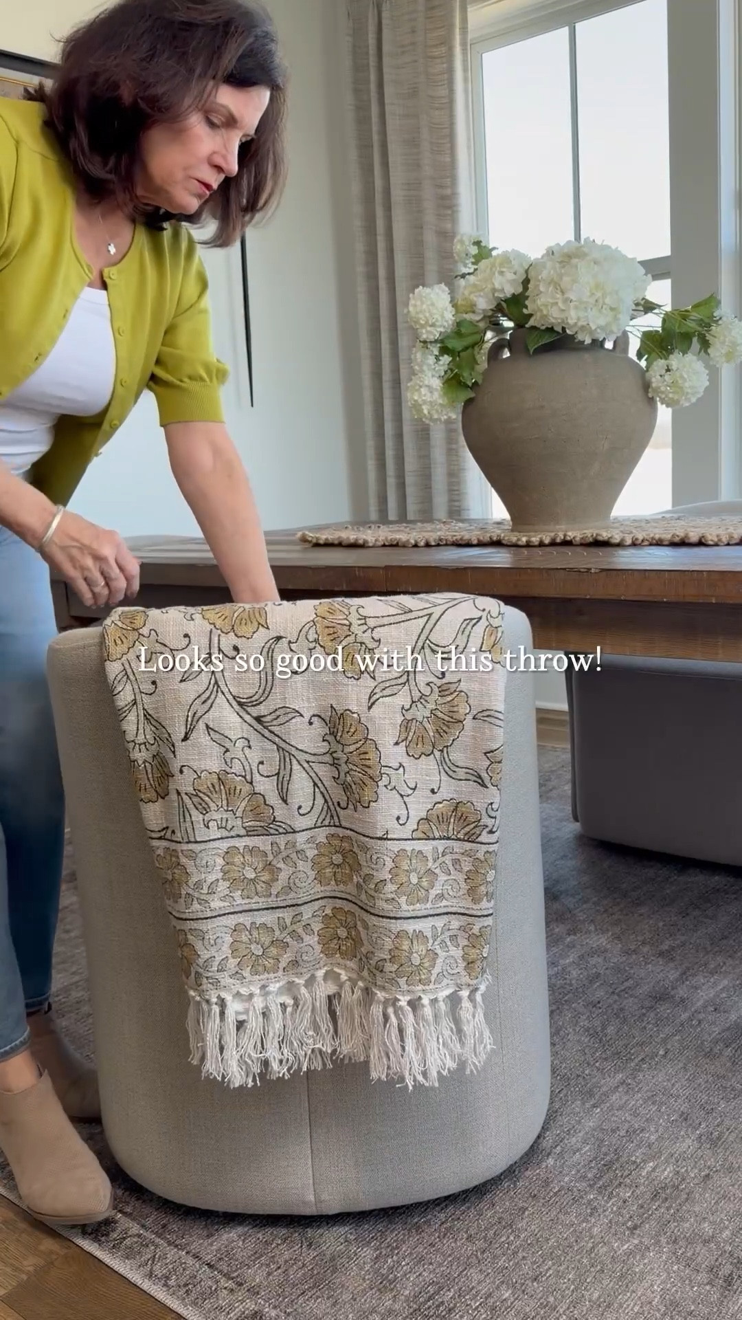 Look what I found for $30!! How pretty is this jute table runner for spring tables?! It has gorgeous texture and a pretty scallop edge. It coordinates beautifully with the throw on my chair.

#LTKHome #LTKvlog #LTKSeasonal