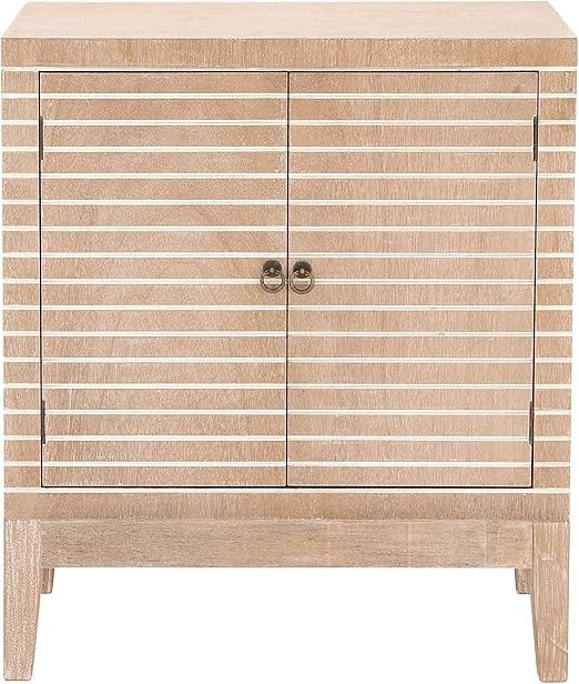 Benzara Antique Colonial Wonderful Wood Cabinet, Light Brown/White | Amazon (US)