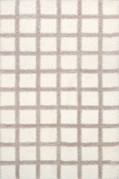 Beige Maverick Checkered Texture Area Rug | Rugs USA