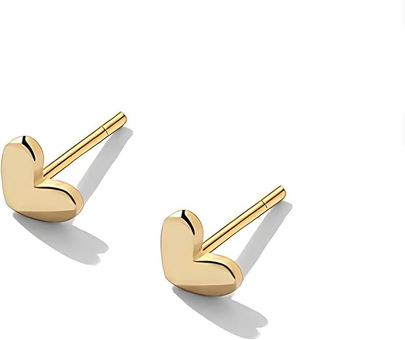 Tiny Heart Stud Earrings, Hypoallergenic Small Stud Earrings for Women Girls, Gold Little Earring... | Amazon (US)