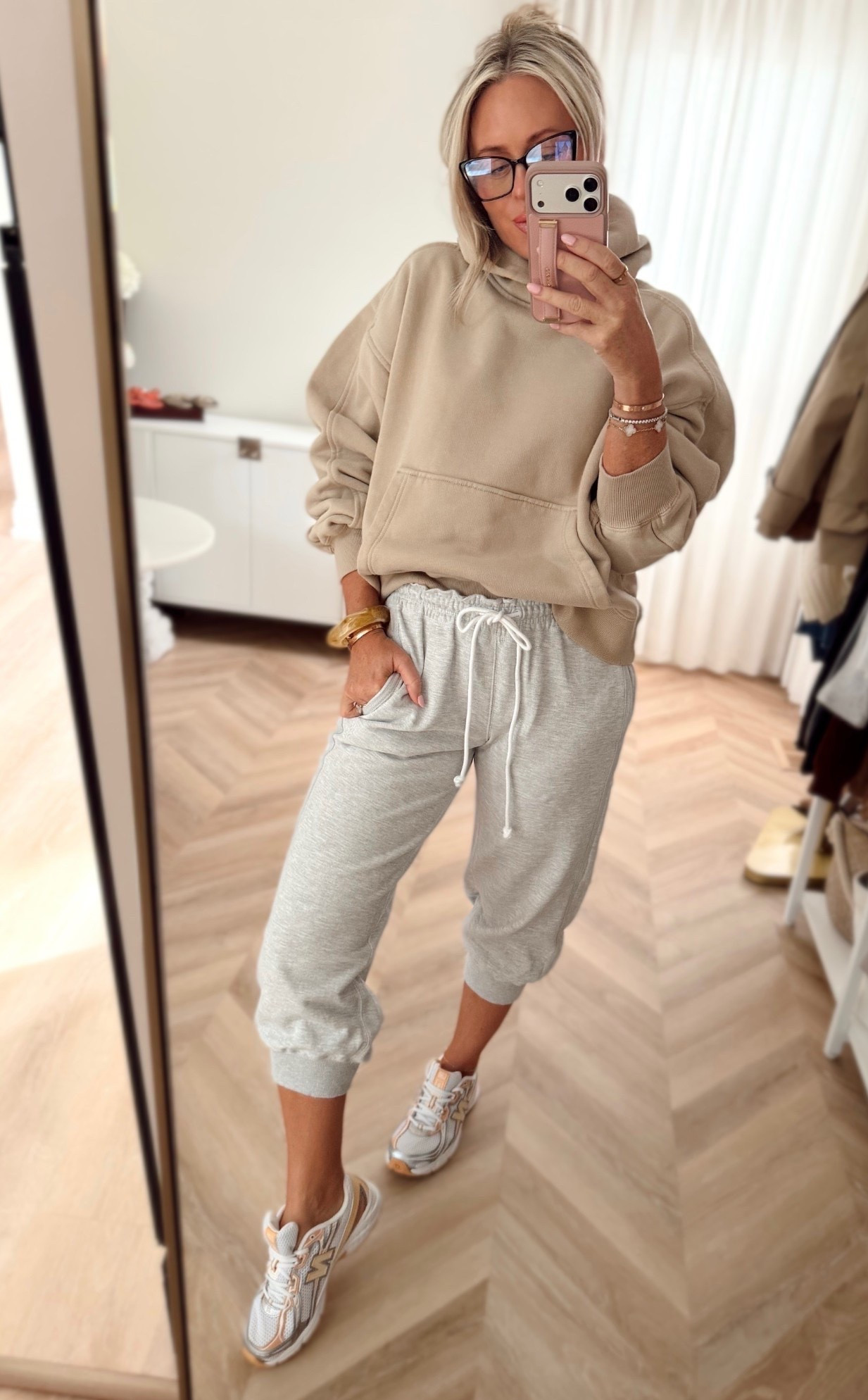 Same pullover hoodie I shared — mine is the taupe 🤍 it comes in multiple colors and is one of the coziest, most versatile pieces to throw on.

Paired this one with the cropped joggers and they are unbelievably comfy 🙌 they also come in 10 colors. Wearing a small.
 
Casual wear. Travel look. Active wear

#LTKootd #LTKActive #LTKTravel