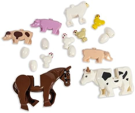 Brick Loot Farm Animal Accessories, 16-Piece Minifigure Building Block Farm | Includes 16 farm ac... | Amazon (US)