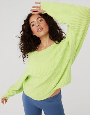 OFFLINE By Aerie Home Stretch Drop Sleeve Sweater | American Eagle Outfitters (US & CA)