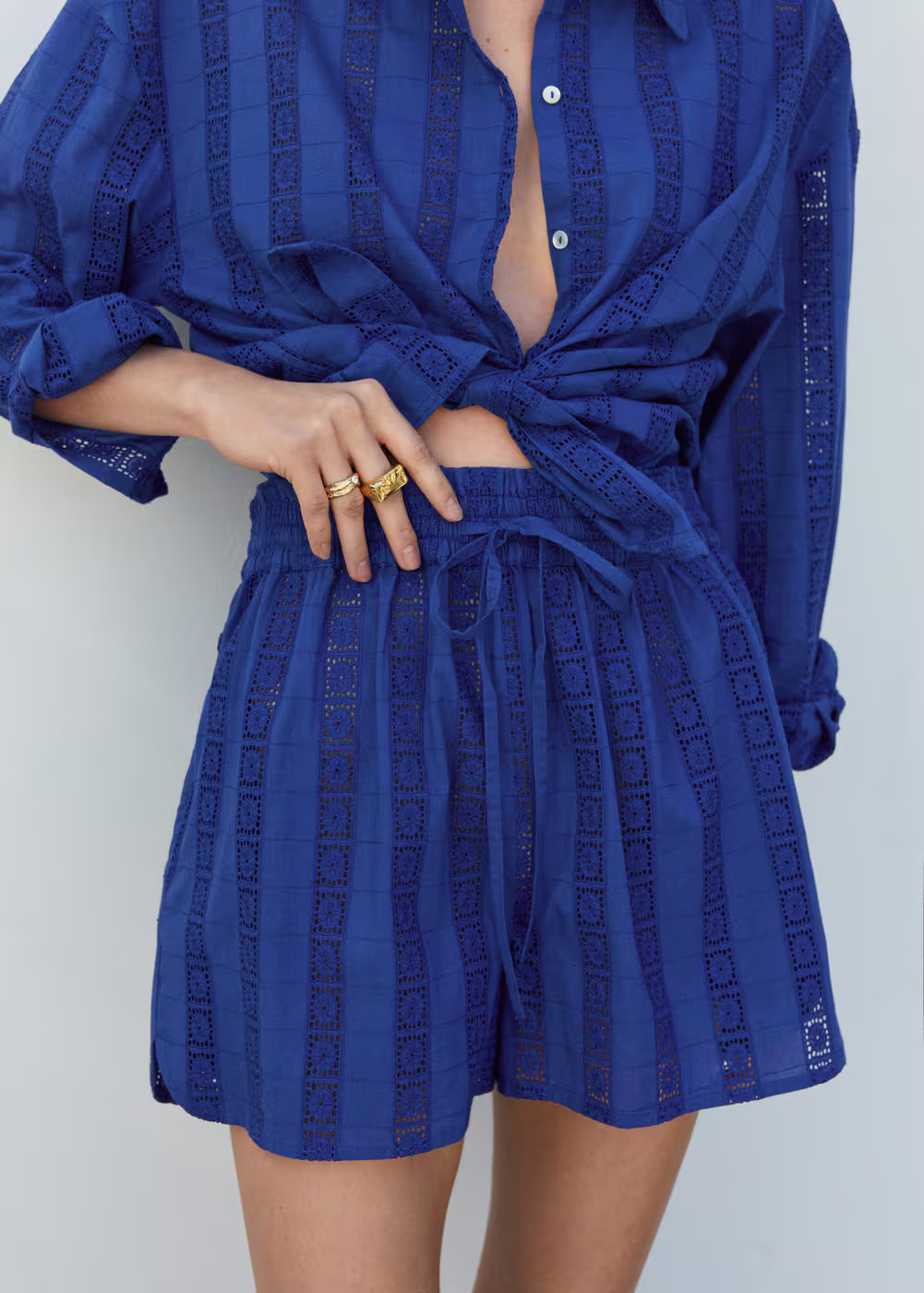 Baumwollshorts mit stickerei -  Damen | Mango Deutschland | MANGO (DE)