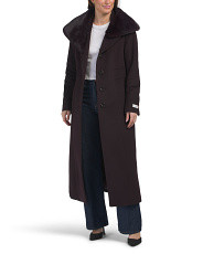 Wool Blend Missy Maxi Coat With Detachable Faux Fur Shawl Collar | Marshalls