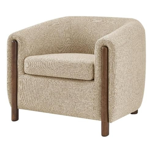 NPD Furniture Ruth Modern Curved Accent Chair, Upholstered Barrel Lounge Side Chair for Living Ro... | Amazon (US)