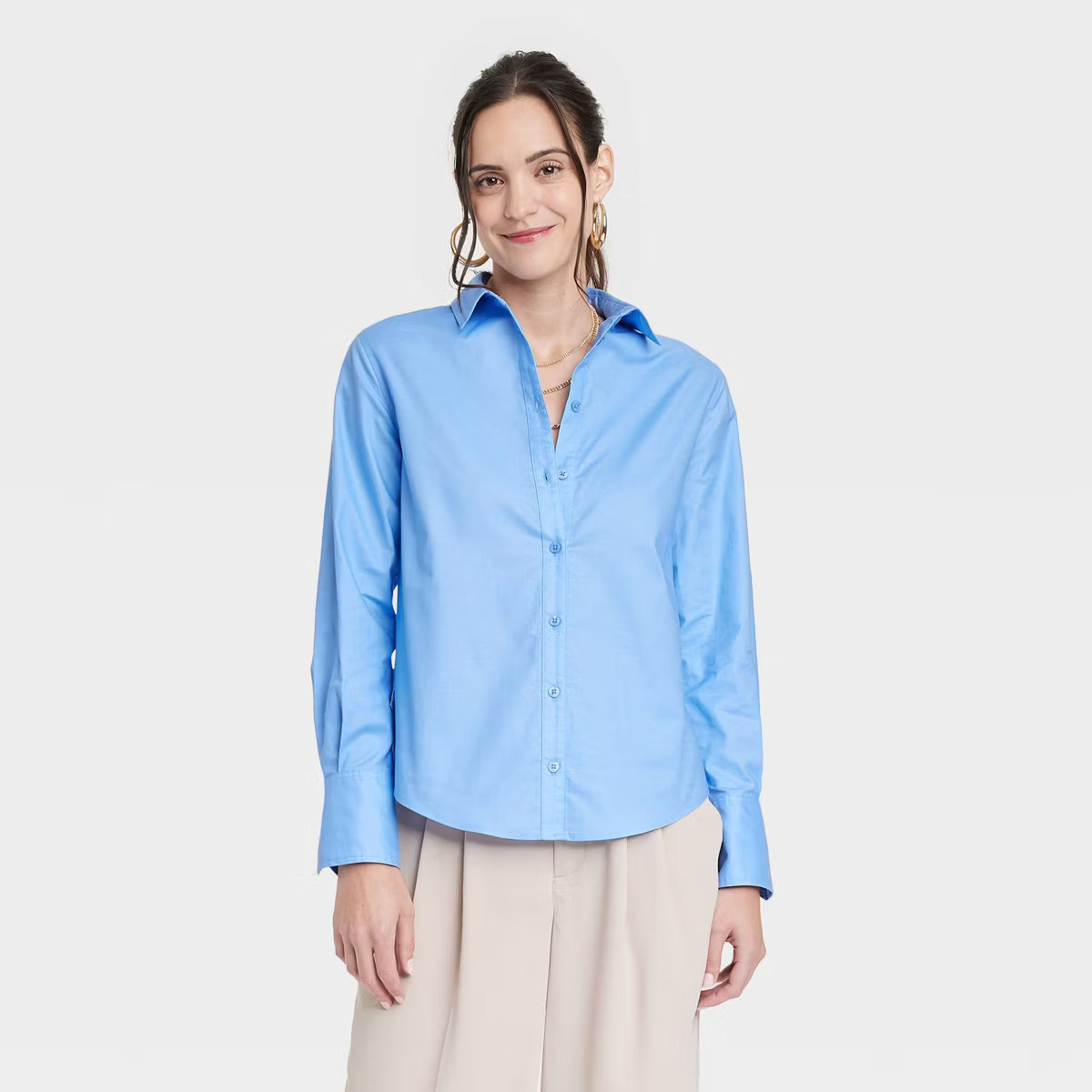 Women's Long Sleeve Oxford Button-Down Shirt - A New Day™ | Target