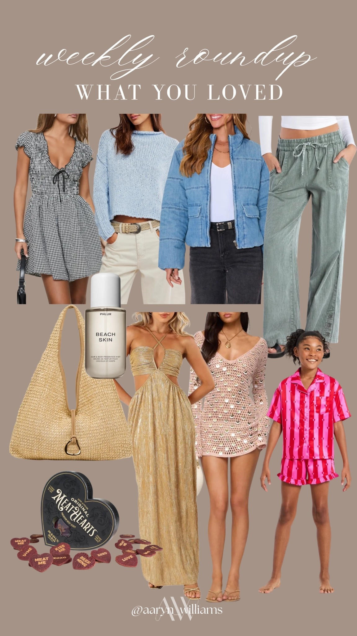 Weekly roundup of what y’all loved most lately 🤍 easy everyday finds with a few fun statement pieces mixed in. So many of these are still on repeat for me and clearly for y’all too ✨

weekly roundup, best sellers, amazon fashion, affordable dresses, casual outfits, mom style, spring outfits, beach bag, perfume favorites, girls outfit