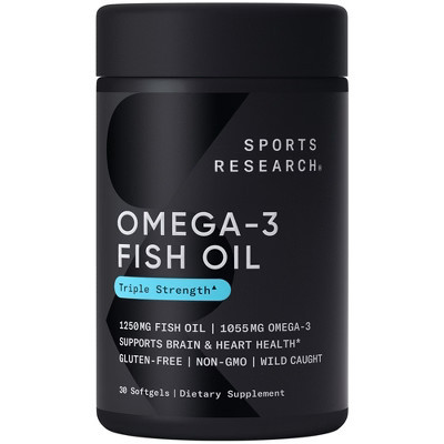 Sports Research Omega-3 Fish Oil, Triple Strength , 30 Softgels | Target