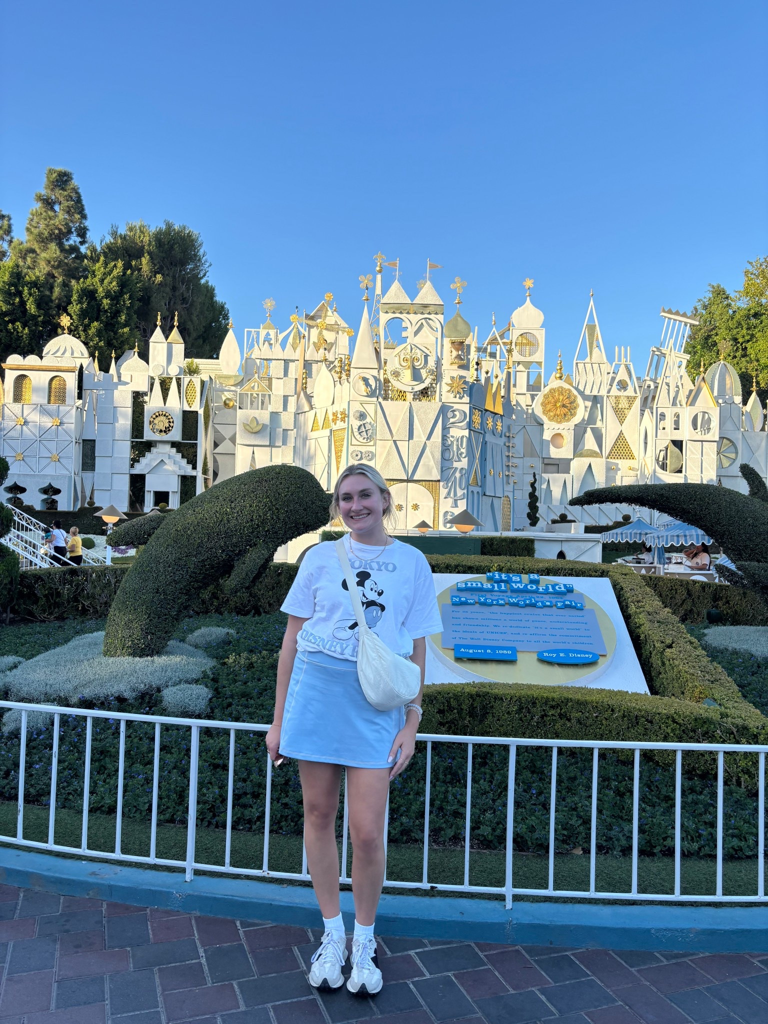Solo Disneyland fit! 

I was lucky enough to get off of work at 2pm when at a tradeshow in Anaheim. Since I stayed at Disney friendly hotel, I decided to take full advantage of my stay. Luckily, I packed an outfit just for this occasion! 

I sported my Tokyo Disney tee, and layered it with a workout tank under just in case I got too hot. I matched the blues and wore my J.Crew skort, and of course my comfiest shoes: my new balances. 

I used my Uniqlo bag since it was just me and I wanted to make sure I had enough space for the afternoon. 

Overall, 10/10 trip! 

#LTKItBag #LTKActive #LTKTravel