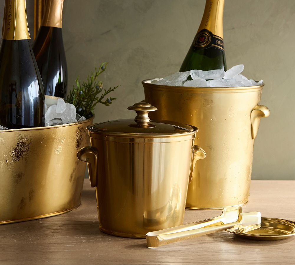Harrison Ice Bucket with Tongs | Pottery Barn (US)