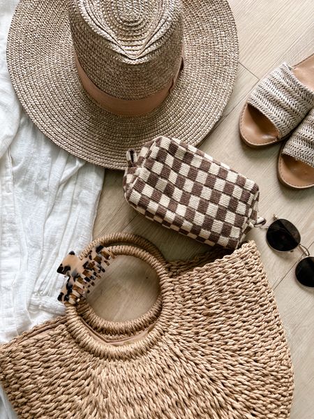Planning a winter beach vacation? Here are my must haves! I loved this amazon find beach bag and checkered tea me bags, as well as these woven rattan slides and the cutest beach hat ever! 

#LTKitbag #LTKunder50 #LTKtravel