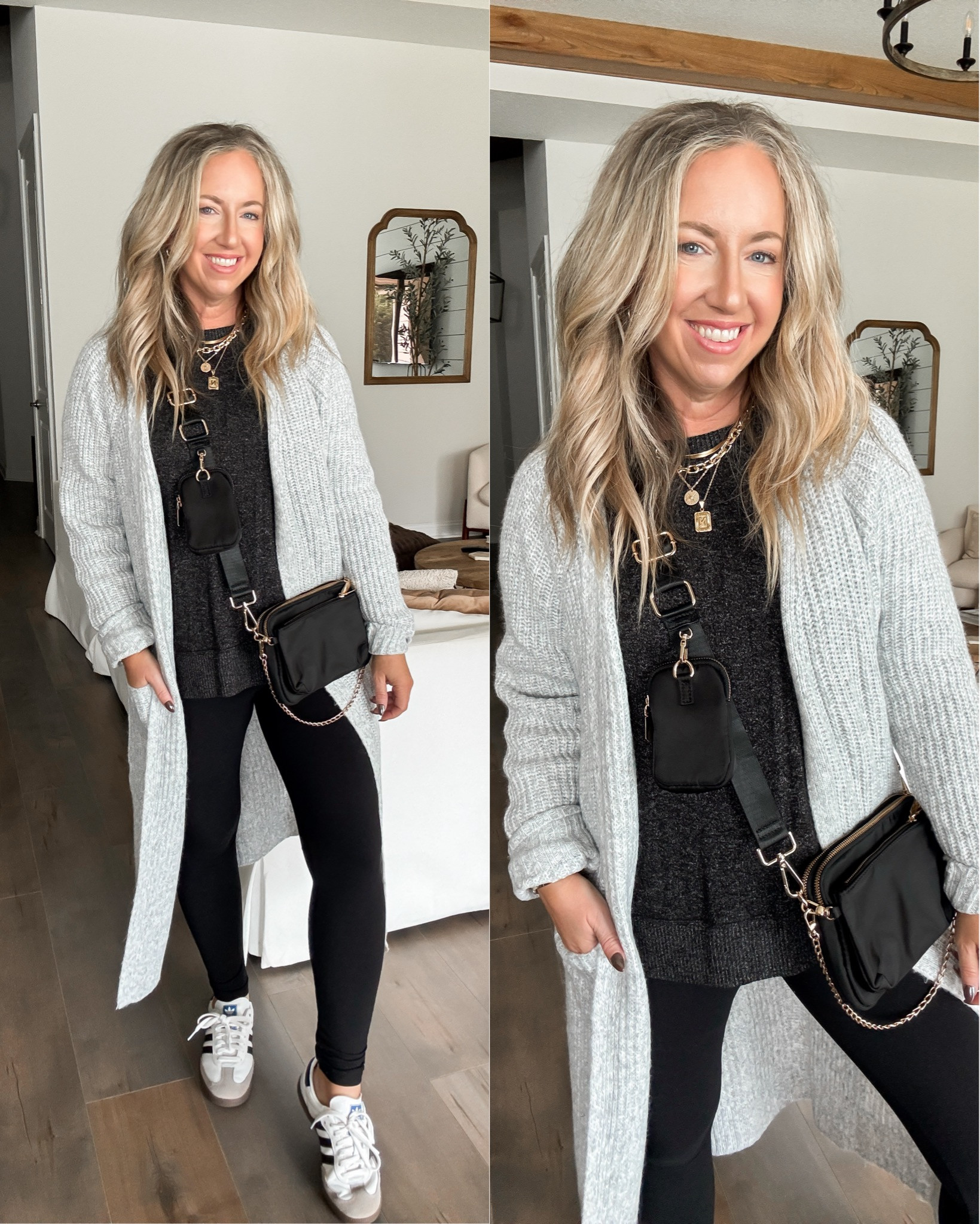 Throw on and go with this best selling long cardigan! Super comfortable and affordable. Walmart and Amazon finds, fall outfit, layering, cardigan outfit inspo, black leggings, crossbody, on the go style, Amazon Fashion, Walmart Fashion 

 

#LTKFindsUnder50 #LTKStyleTip #LTKTravel