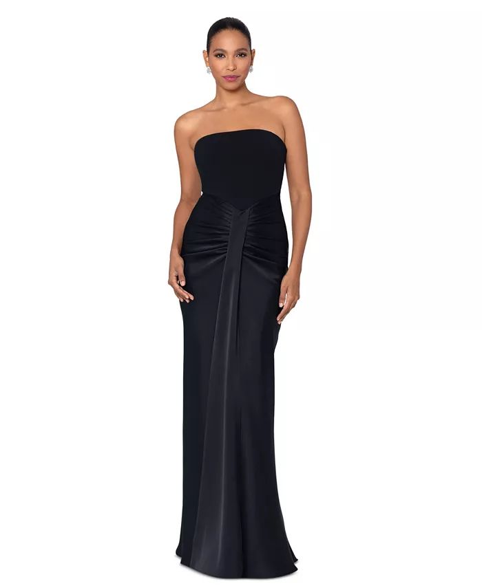 Betsy & Adam Women's Ruched Strapless Gown - Macy's | Macy's