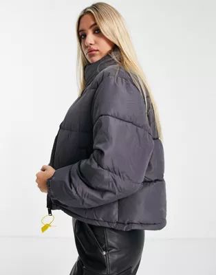 Sixth June oversized cropped puffer jacket in grey | ASOS (Global)