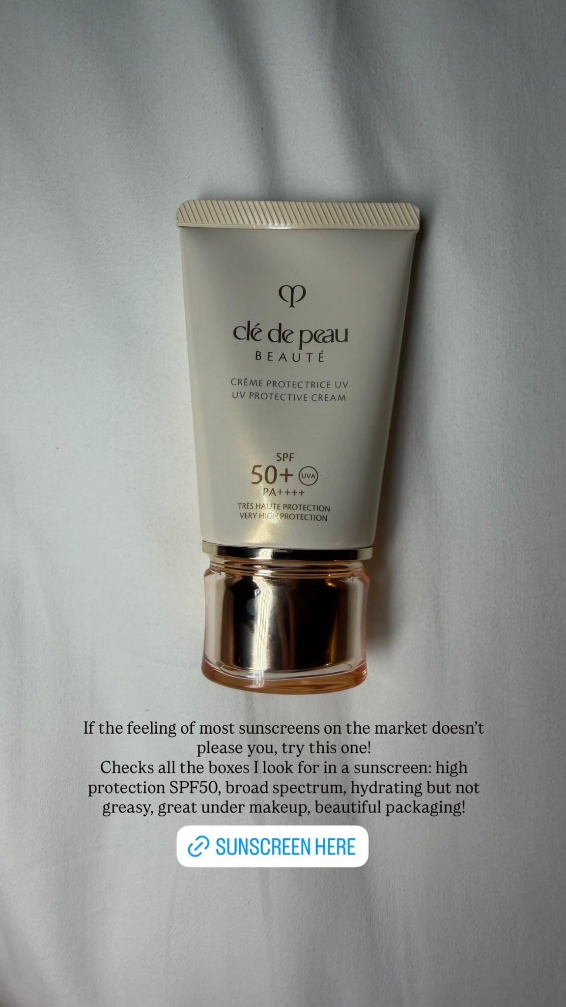 If the feeling of most sunscreens on the market doesn’t please you, try this one!
Checks all the boxes I look for in a sunscreen: high protection SPF50, broad spectrum, hydrating but not greasy, great under makeup, beautiful packaging!