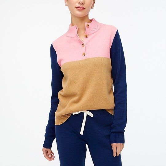 Button jacquard pullover sweater | J.Crew Factory