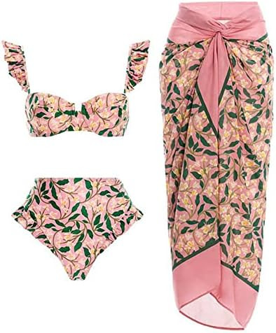 IBAKOM Three Pieces Swimsuits for Women with Matching Wrap Skirt Swim Top Tummy Control Bikin Bot... | Amazon (US)