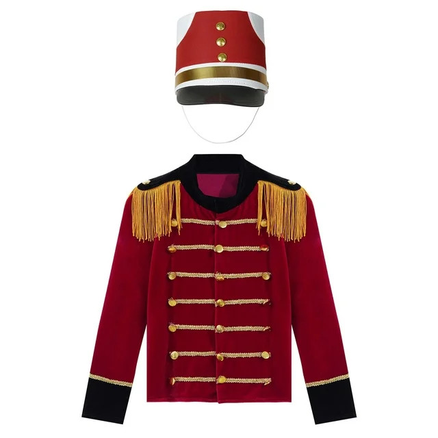 MSemis Drum Major Costume for Kids Boys Marching Band Uniform Nutcracker Costume,Size 4-16 Red A ... | Walmart (US)