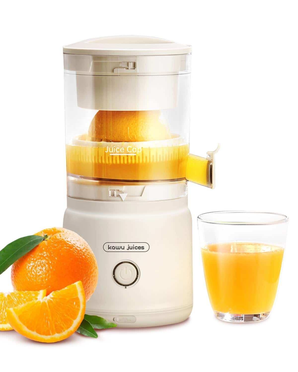 Luckbyte - Electric Citrus Juicer - Cordless Rechargeable Orange & Lemon Squeezer with One-Touch Operation & USB-C Charging - Beige | Best Buy U.S.